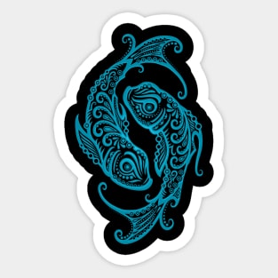 Blue Pisces Zodiac Sign Sticker